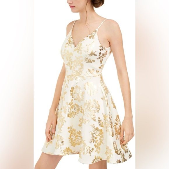 B Darlin Womens Zippered Floral Spaghetti Strap Dress, Size 3/4, NWOT - Picture 2 of 10